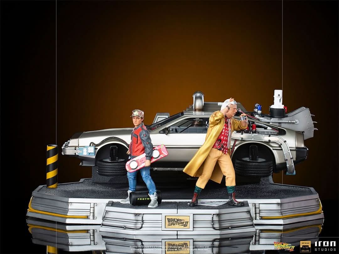 Statue Delorean Full Set Deluxe - Back to the Future II - Art Scale 1/10 - Iron Studios - Image 3
