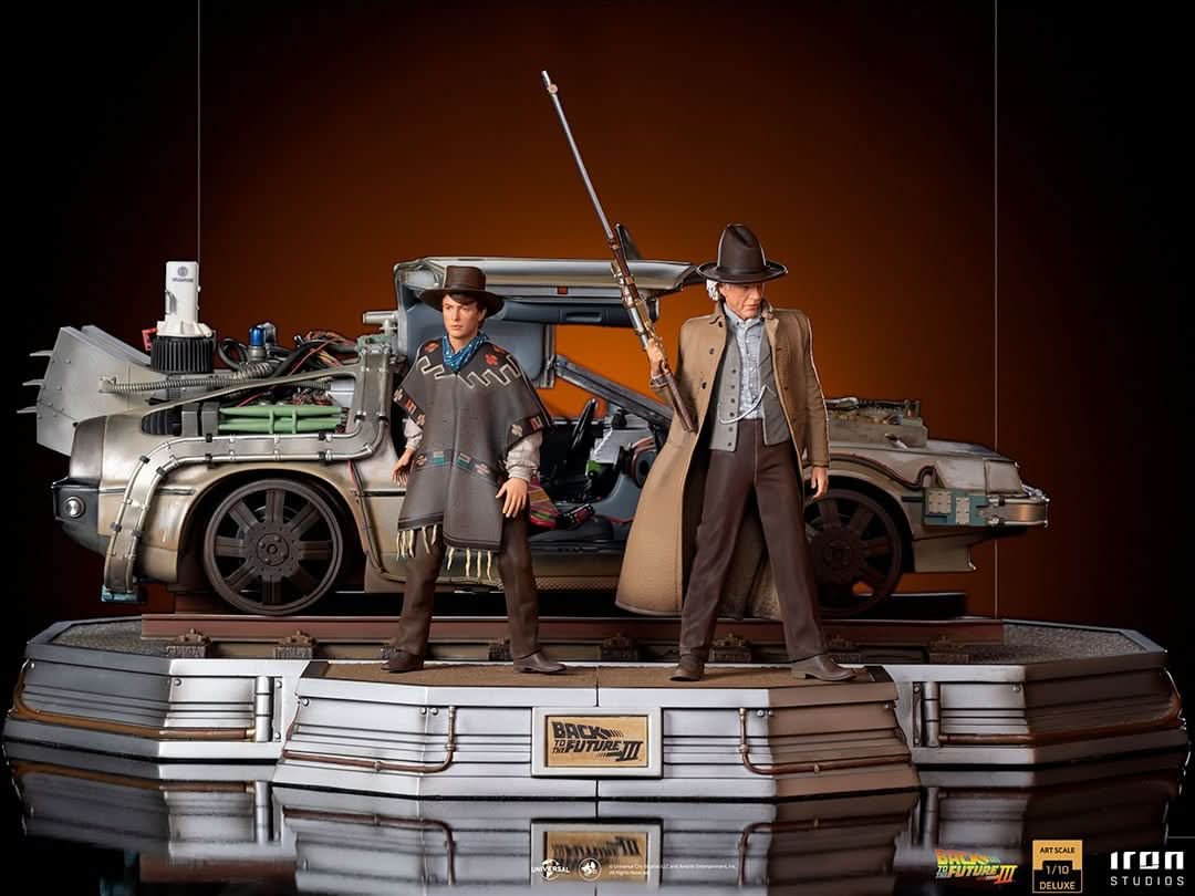 Statue Delorean Full Set Deluxe - Back to the Future III - Art Scale 1/10 - Iron Studios - Image 3