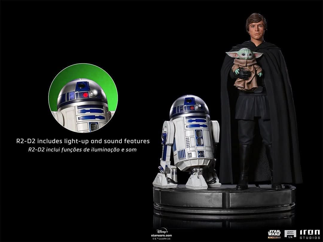 Luke Skywalker, R2-D2 and Grogu - Star Wars: The Mandalorian - Legacy Replica 1/4 - Iron Studios - Image 4