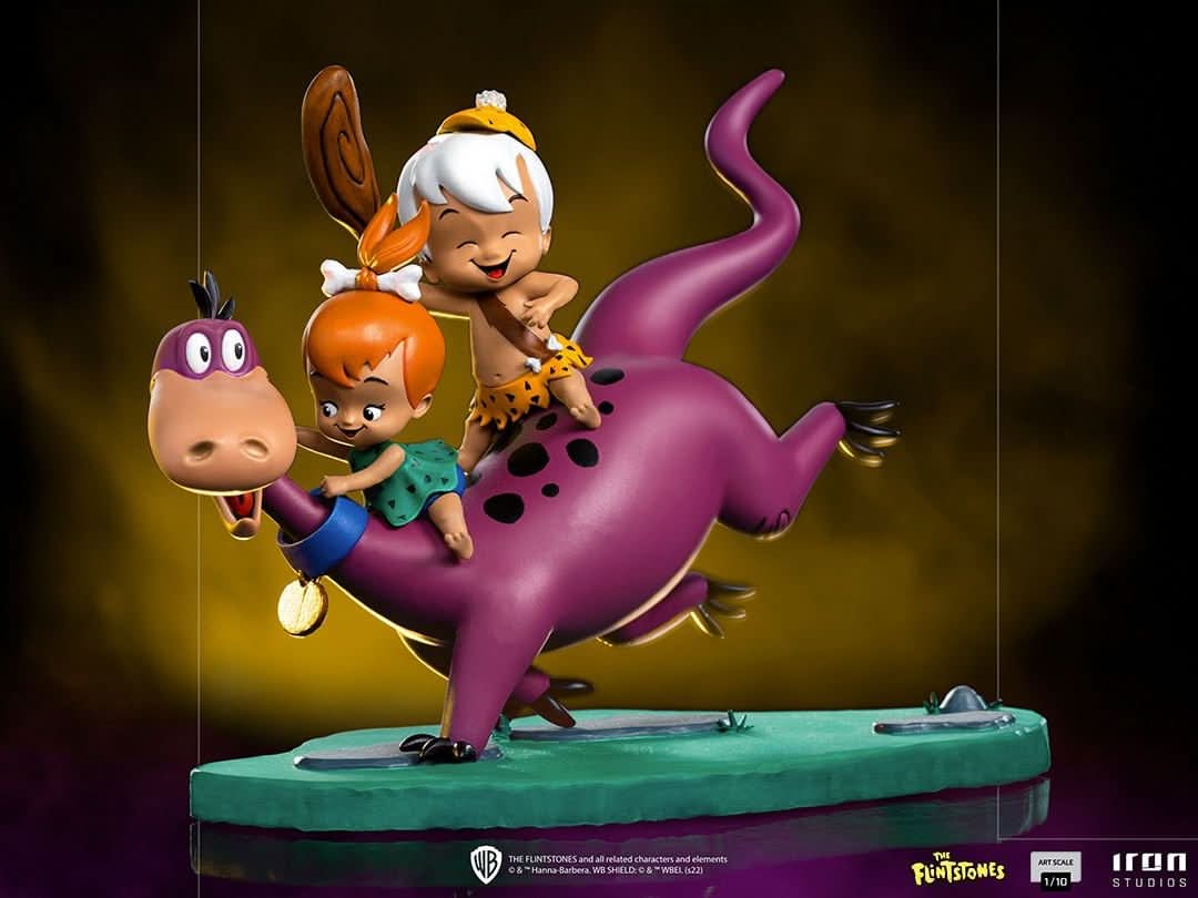 Statue Dino, Pebbles and Bamm-Bamm - The Flintstones - Art Scale 1/10 - Iron Studios - Image 3