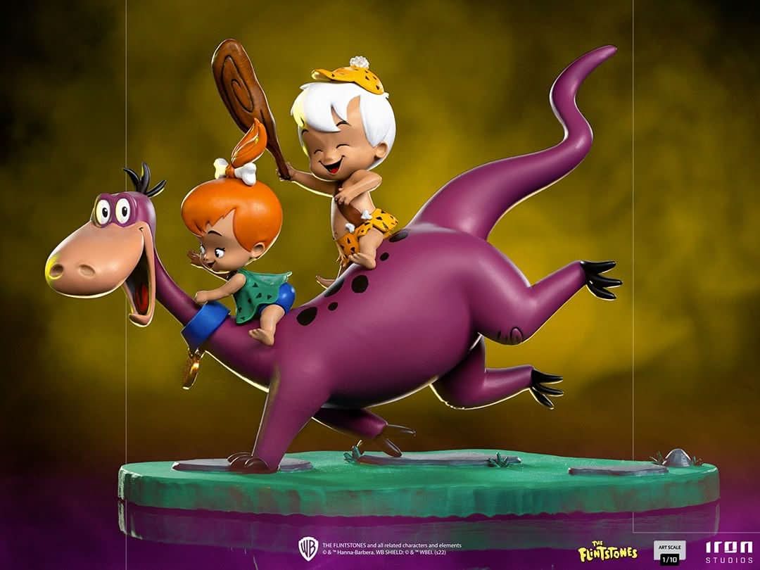 Statue Dino, Pebbles and Bamm-Bamm - The Flintstones - Art Scale 1/10 - Iron Studios - Image 4